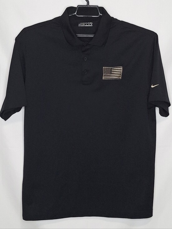 Nike Other - Nike Men's Black Dri-FIT Polo with Flag Patch Size XL